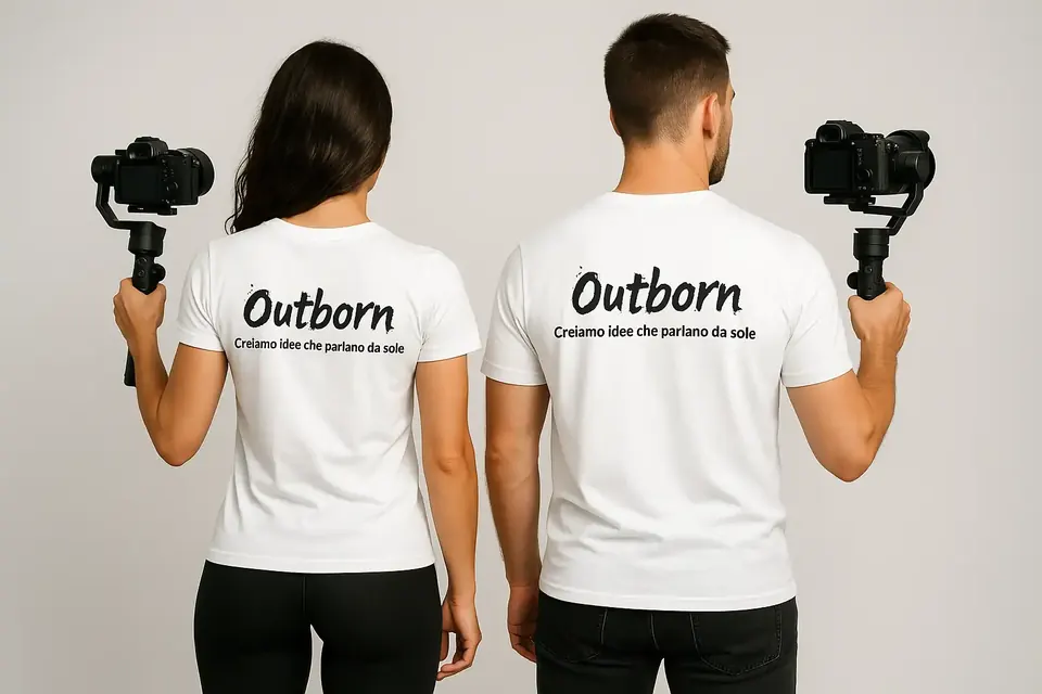 Il team Outborn durante una sessione di riprese video